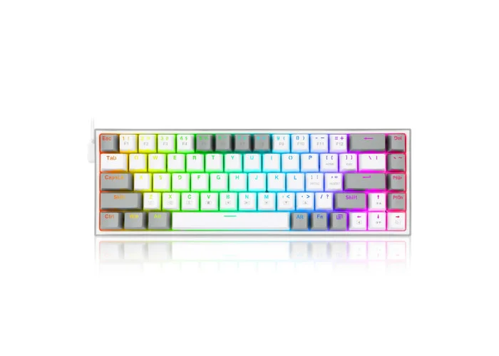 Redragon K631 Castor White-Grey Red Switch Wired Gaming Keyboard