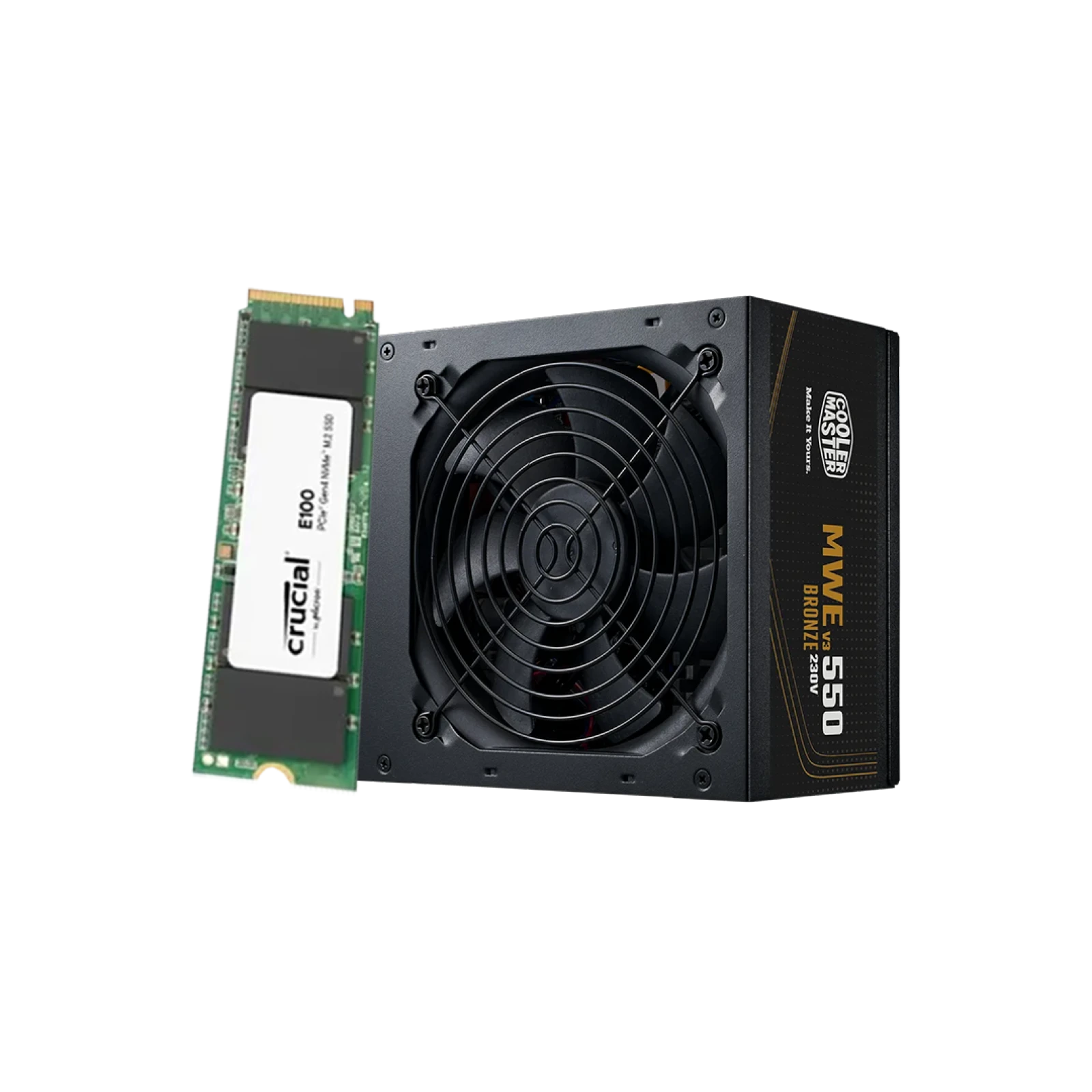 Crucial 1TB Gen4 NVMe SSD + Cooler Master 550W Bronze PSU Combo Offer