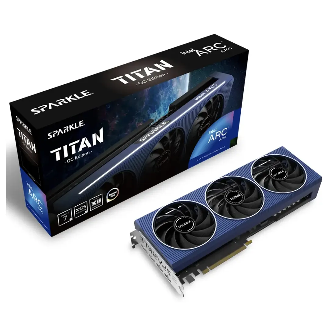SPARKLE Intel Arc A750 8GB DDR6 TITAN OC Edition Triple Fan Graphics Card