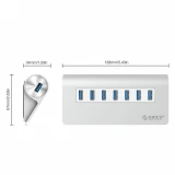Orico Aluminum Alloy 7 Port (M3H7-V1) USB3.0 HUB with 30W Power Adapter